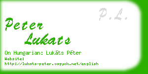 peter lukats business card